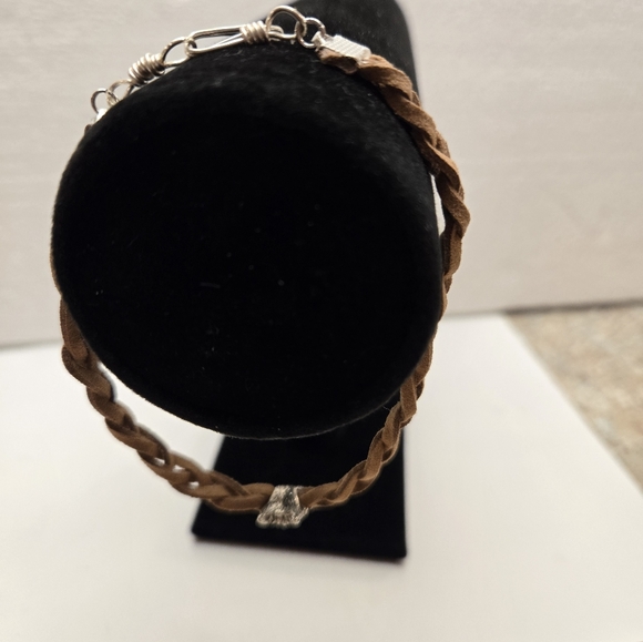 Men's Brown Leather Braided Bracelet with Dragon Charm - Picture 9 of 10